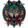 Wolf Mandala natur 22
