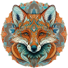 Natural fox in mandala style