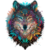 mystical wolf mandala nature