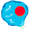 Blue fried egg