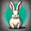 Rabbit motif white rabbit white
