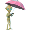Alien with umbrella