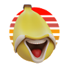 Funny banana at sunset