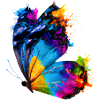 Schmetterling mit Farbklecksen