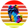 Schmetterling mit Farbklecksen