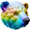 Farbenfroher Polygon Bär