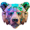 Farbenfroher Polygon Bär