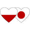 Poland Japan Flag Heart
