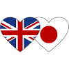 England Japan Flag Heart