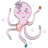 Funny pink octopus