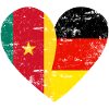 Cameroon Germany Flag Heart