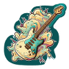 Grüne Retro E-Gitarre