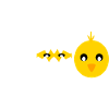 Comic hatching chick