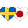 Sweden Japan Flag Heart