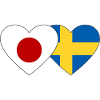 Japan Sweden Flag Heart