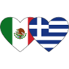 Mexico Greece Flag Heart