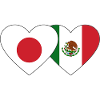 Japan Mexico Flag Heart