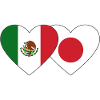 Mexico Japan Flag Heart