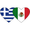 Greece Mexico Flag Heart