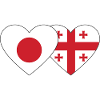 Japan Georgia Flag Heart