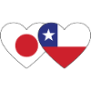 Japan Chile Flag Heart