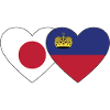 Japan Liechtenstein Flag Heart