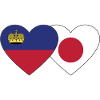 Liechtenstein Japan Flag Heart