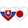 Slovakia Japan Flag Heart