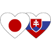 Japan Slovakia Flag Heart