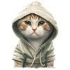 Katze mit Hoodie