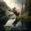 Moose by the river