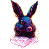 Rabbit Synthwave 80 s gift