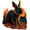 Rabbit Synthwave Sunset Gift