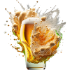 Beer explosion in the glass