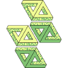 Penrose Triangle Tribar Impossible figure