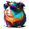 Meerschweinchen mit Sonnenbrille