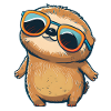 Cute sloth with sunglasses