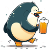 Cute penguin with beer