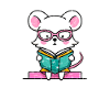 Leseratte Maus im Buch