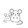 Ratten Liebe Comic Design (hell)
