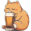 Cute cat with beer