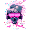 Synthwave Anime Girl Cyber-Punk