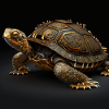 Mechanical turtle, gold, breathtaking,art