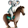 Koala sur un cheval