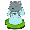 Cat Bride Fleurs Mariage