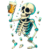Funny skeleton with beer