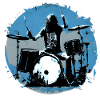 Drummer crazy blue
