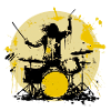 Drummer crazy yellow