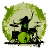 Drummer crazy green