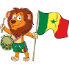Löwe mit der Senegal Fahne